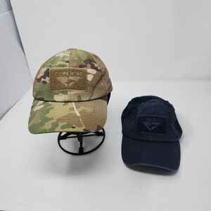 Lot 2 Condor Camo black Brace Baseball Cap Hat Lid Strap Back Hook & Loop